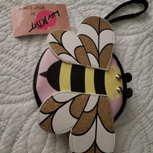 Betsy Johnson Bumble bee small wrist purse.